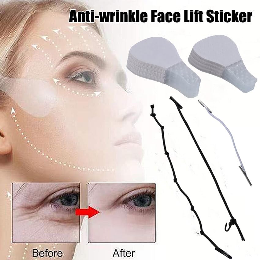 Face Lift Tape - 40 Pcs Instant Invisible Wrinkle Lifting Stickers | Breathable Elastic Patches