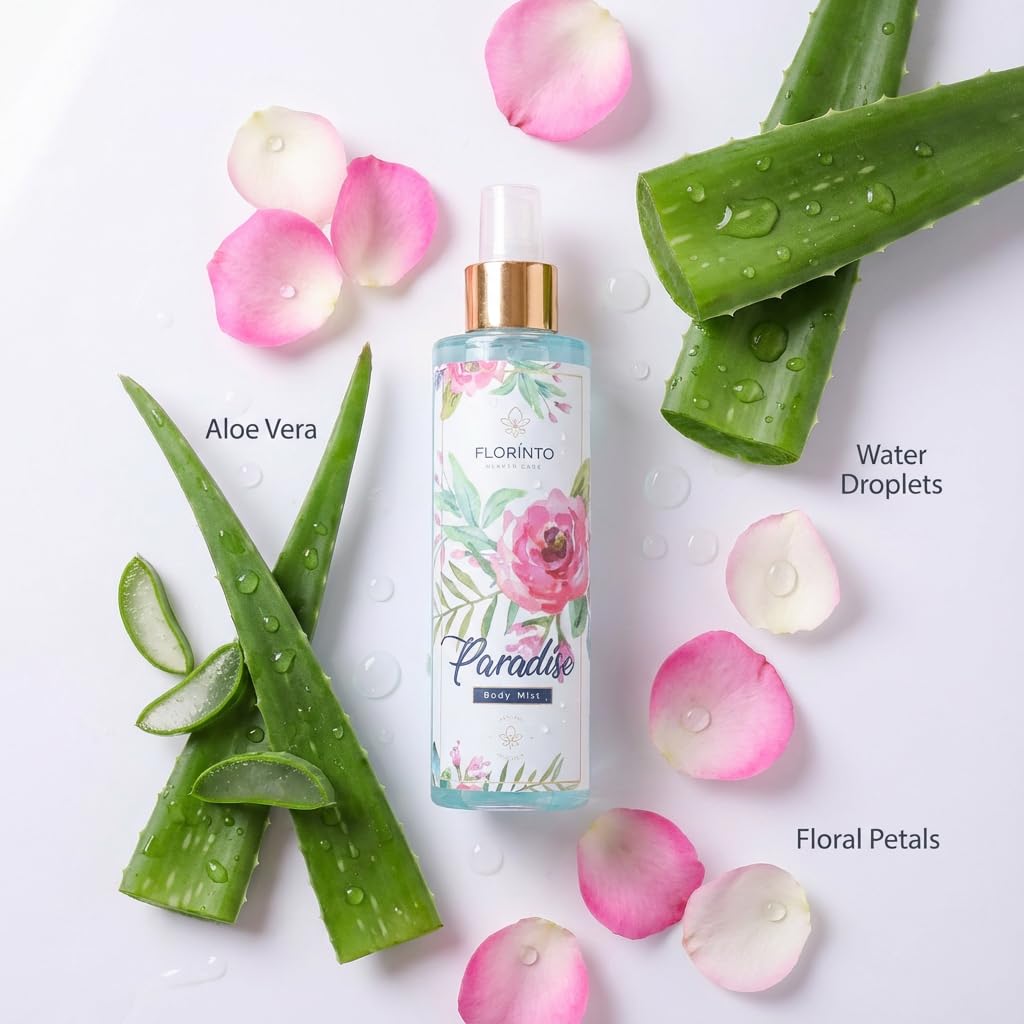 Body Mist - 24-Hour Freshness with Aloe Vera Gel - Hydrating, Aluminum-Free & Paraben-Free Spray for Sensitive Skin - 200 ml | Paradise Scent