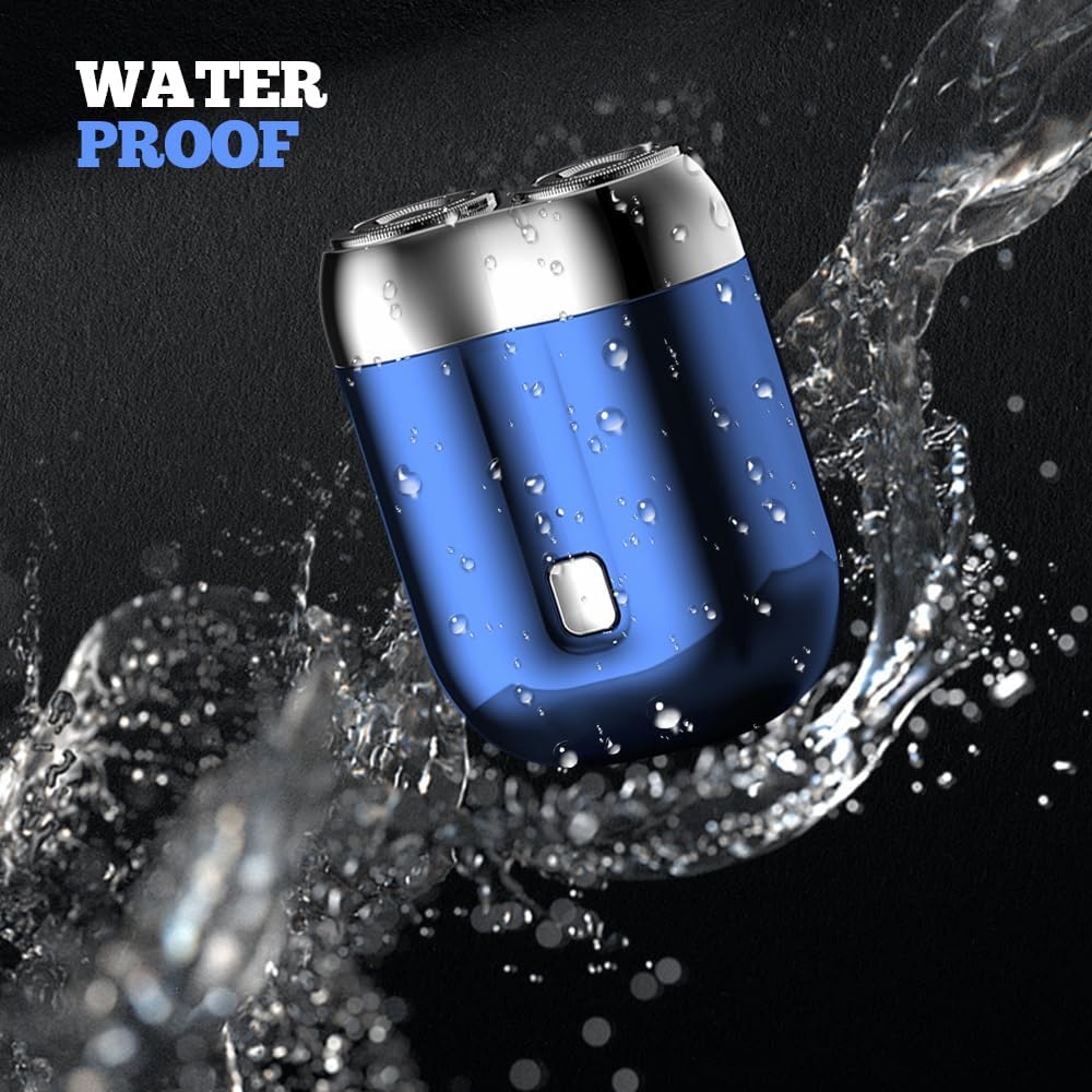 Pocket Shaver - Rechargeable USB Mini Electric Razor for Men | Waterproof, Portable Design - Blue