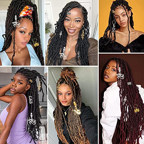 NAISKA Gold Snake Dreadlock Hair Beads & Accessories 20PCS for Braids & Locs