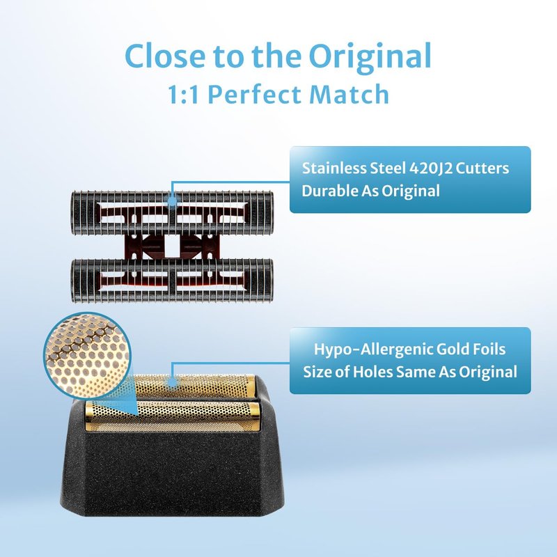 Foil Shaver Replacement Foil Compatible with Wahl 5Star Finale (#8164), 2Pack, Black