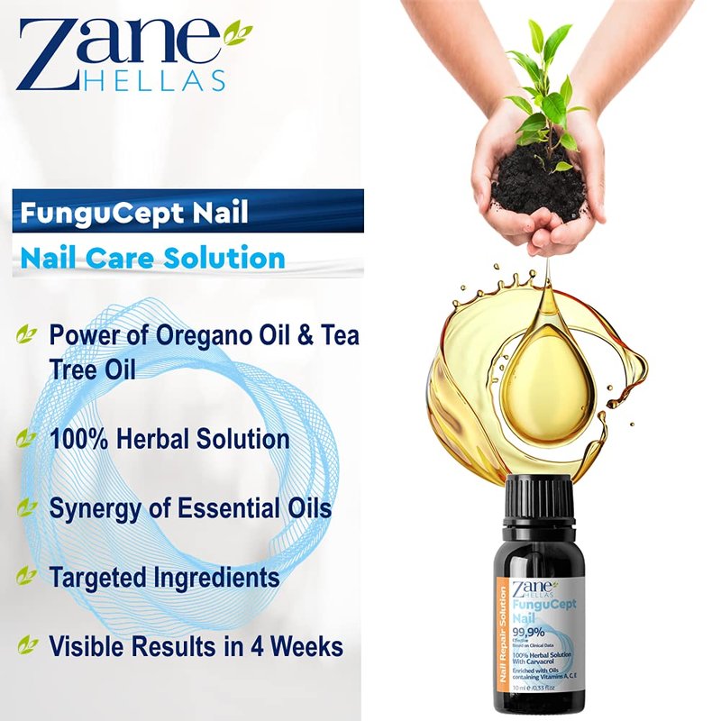 FunguCept Nail Solution - Treat Discolored, Thickened Nails | 0.33 oz (10ml)