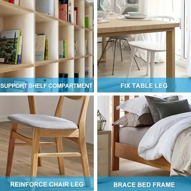 Corner Bracket Set - 10pcs Heavy-Duty Brackets with Screws for Wooden Furniture | Ideal for Chairs, Drawers, Cabinets