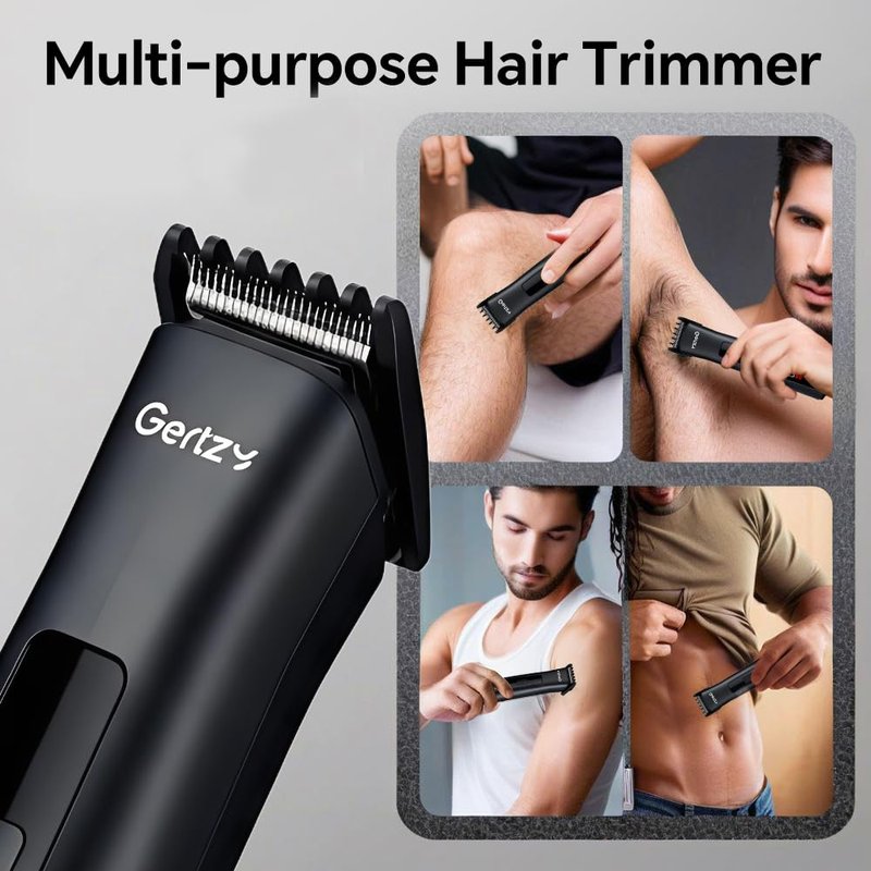 Electric Beard Trimmer for Men Professional Adjustable Length Limit Comb and Hair Trimmer, Men's Beard Mustache Trimming and Body Hair Trimmer, Cordless Digital Display and Rechargeable USB-c Charger