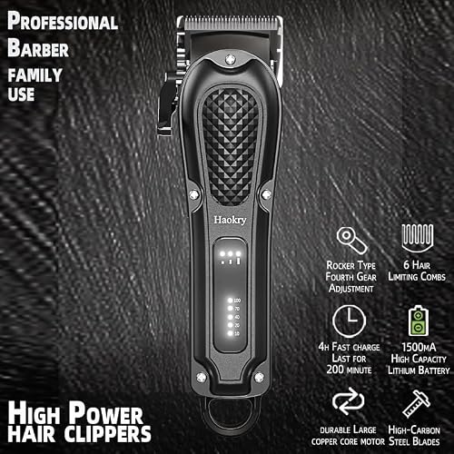 Haokry Hair Clippers for Men Professional - Cordless&Corded Barber Clippers for Hair Cutting & Grooming Rechargeable Beard Trimmer