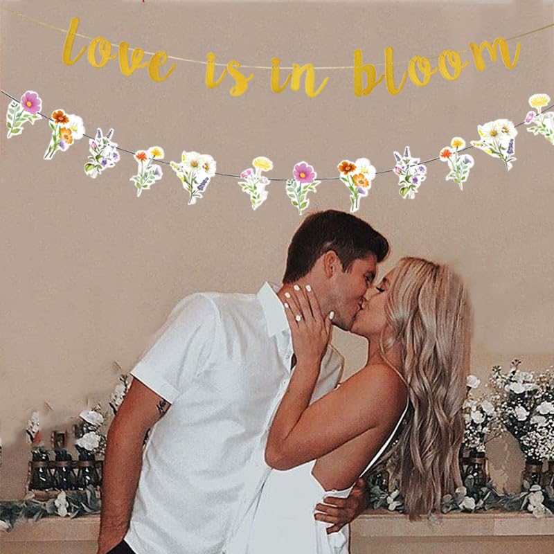 KUNGOON Love is in Bloom Banner with Floral Garland - Wedding Decoration