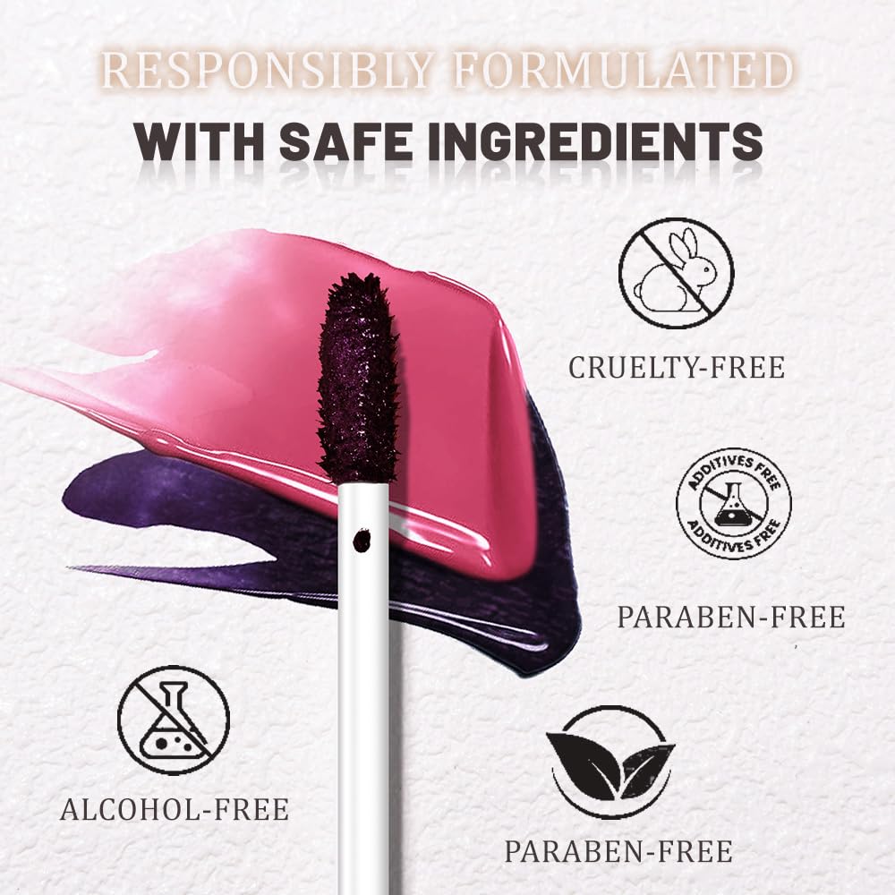 Peel Off Lip Stain Tints - 3 Pcs Long Lasting Waterproof Liquid Lipstick Set | Highly Pigmented, Non-Stick Cup