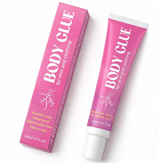 Body Glue for Clothes & Skin 30ml, Liquid Body Adhesive, Water Wash Off Butt Glue for Dancers, Sweat Resistant, Strong Fabric-Safe Fashion Glue for Stagewear, Wigs, Socks, Bras & Costumes(1.01Ounce)