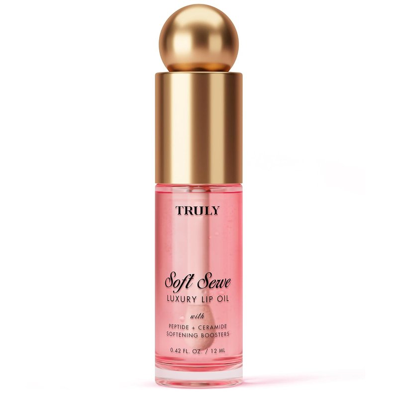 Truly Beauty Lip Oil - Moisturizing Peptide Formula with Vitamin E & Ceramides | Softens Dry Lips & Restores Smoothness