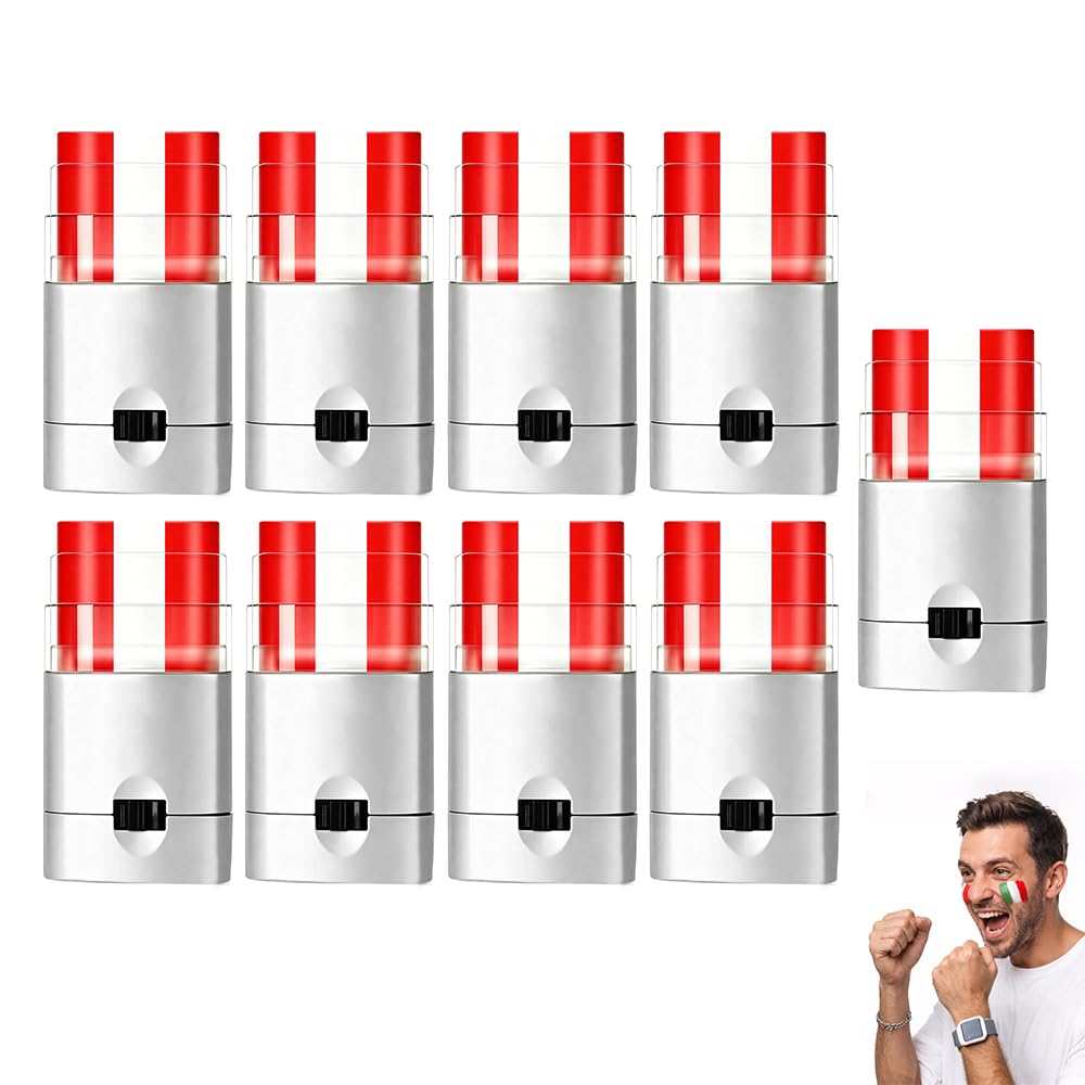 Patriotic Face Paint Stick - Red White Blue Stripes for Sports Makeup | Ideal for Football, Baseball, Softball