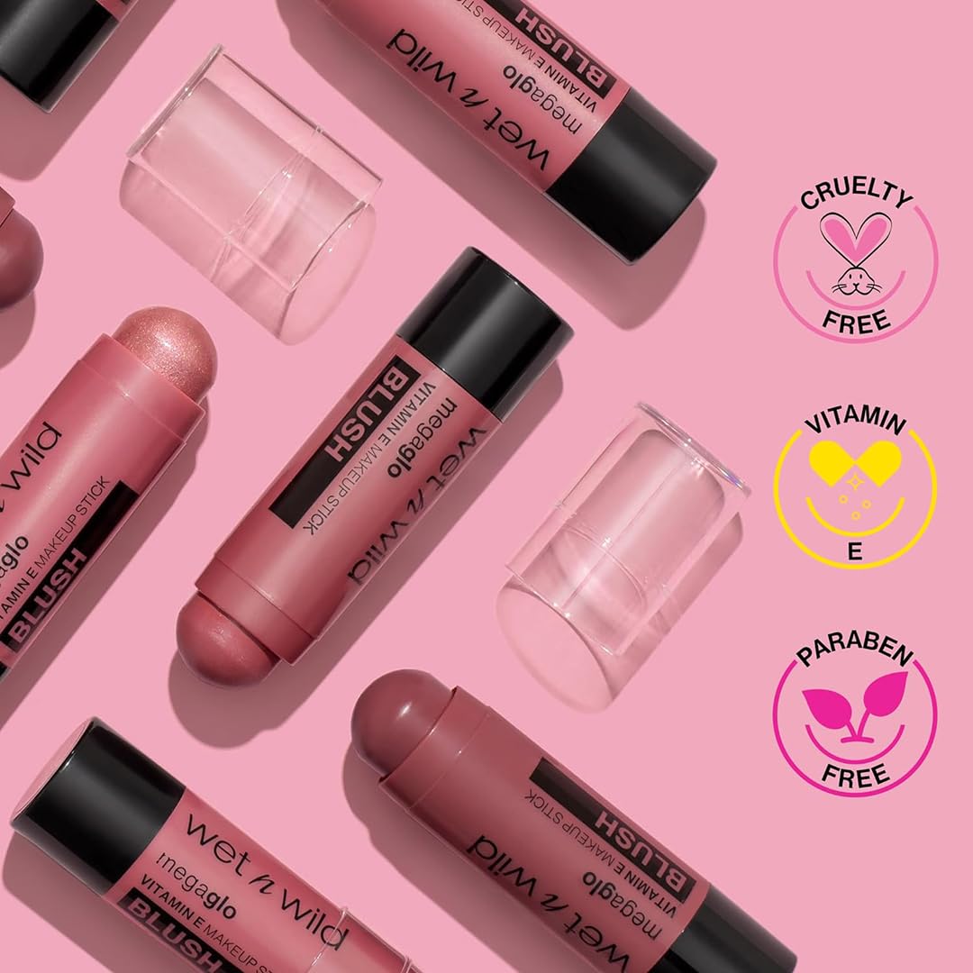 wet n wild MegaGlo Makeup Stick, Buildable Color, Versatile Use, Cruelty-Free & Vegan - Current Jam