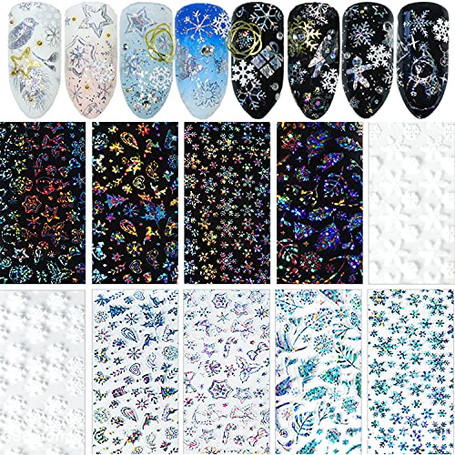 TBRZTR Christmas Nail Foil Transfer Stickers - 10 Sheets (Variation: Christmas)
