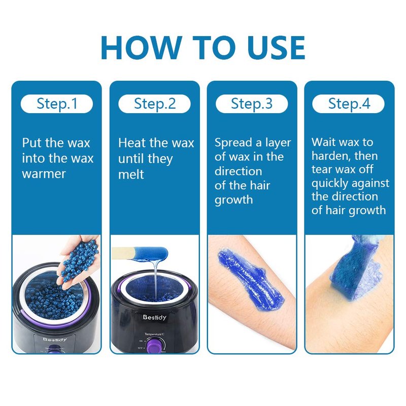 Bestidy Hard Wax Beads for Hair Removal, Waxing Beads for Coarse Hair, 1000g Refill Wax Beads for Wax Warmer, Home Waxing for All Body and Brazilian Bikini Areas, Women Men (35.27 Ounce, Sea Blue)