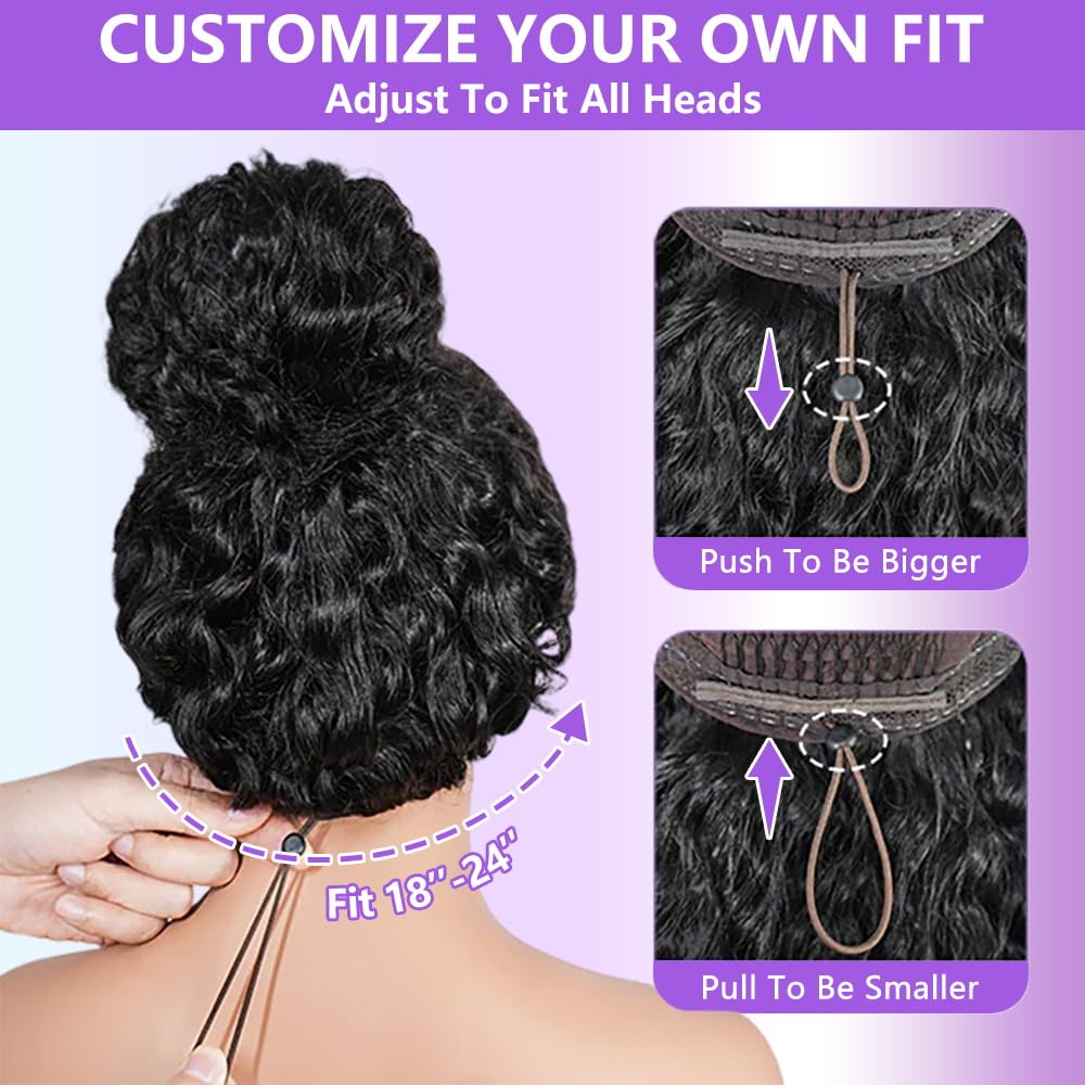 Glueless Human Hair Wigs - 26 Inch Deep Wave Lace Front, 210% Density, Pre Plucked & Cut | 7x5 HD Lace