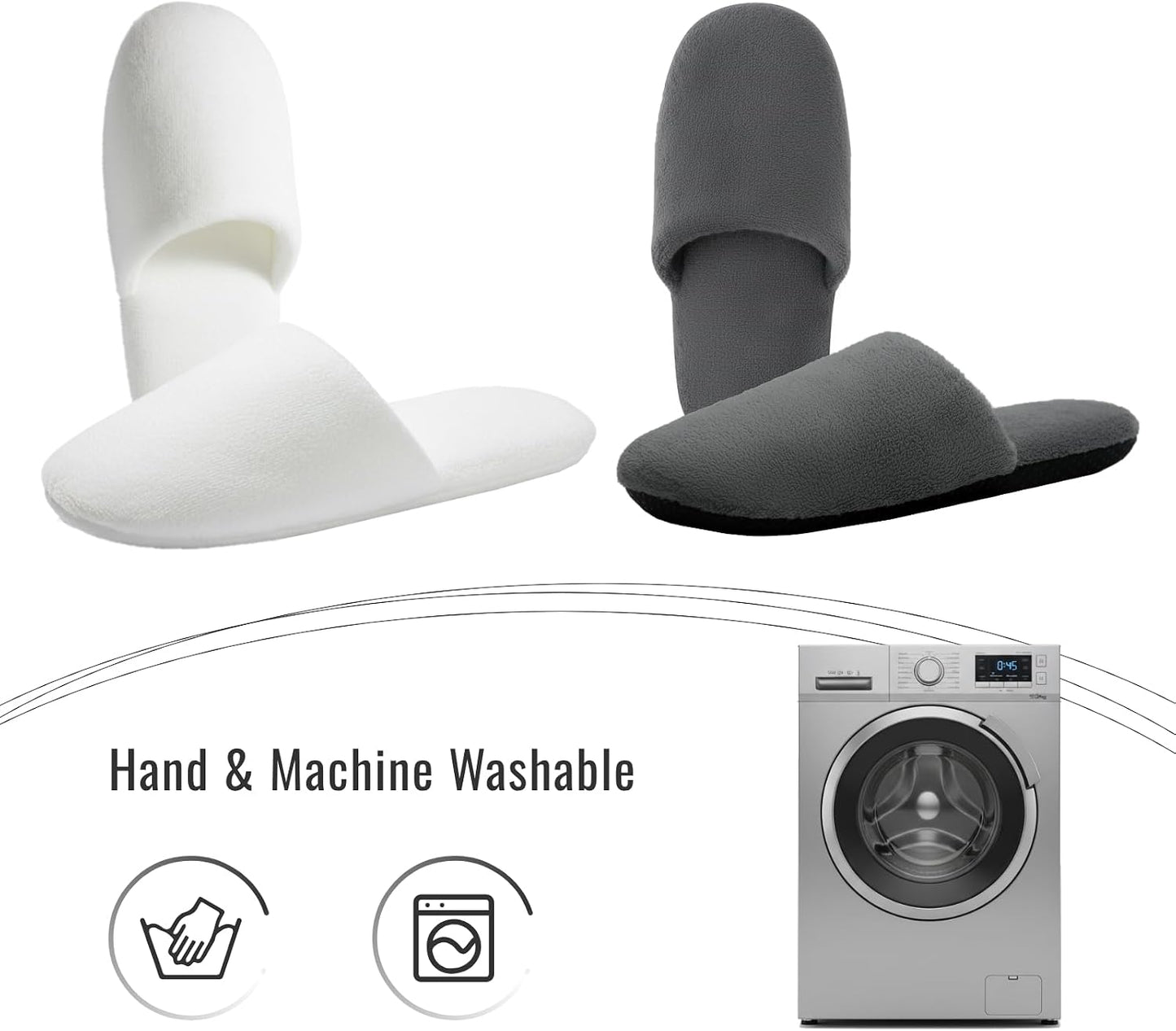 Washable House Slippers - Thickened Cotton Non-Slip Spa Footwear for Guests | Reusable Travel Slippers for Men & Women