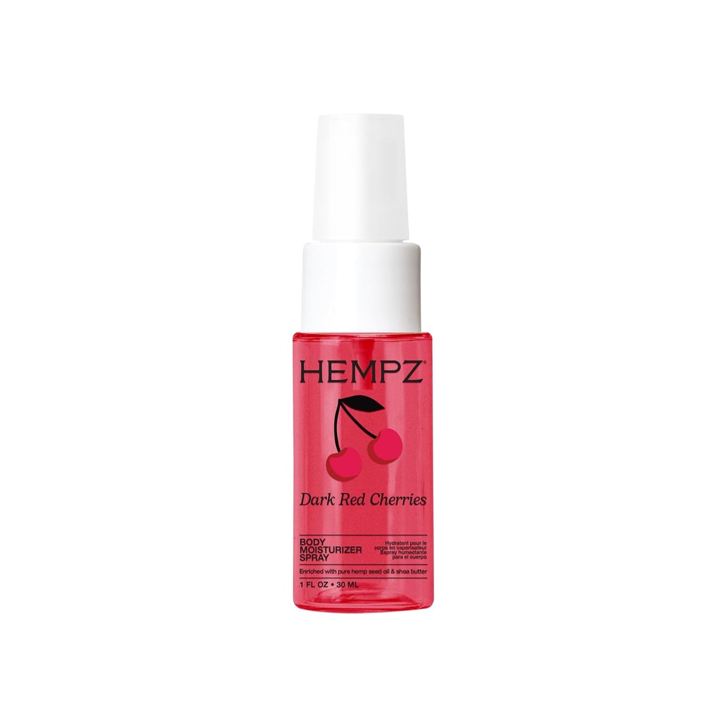 Hempz Cherry Hydrating Mist Spray - Lightweight Cherry Fragrance | Travel Size Moisturizer, 1 fl. oz.