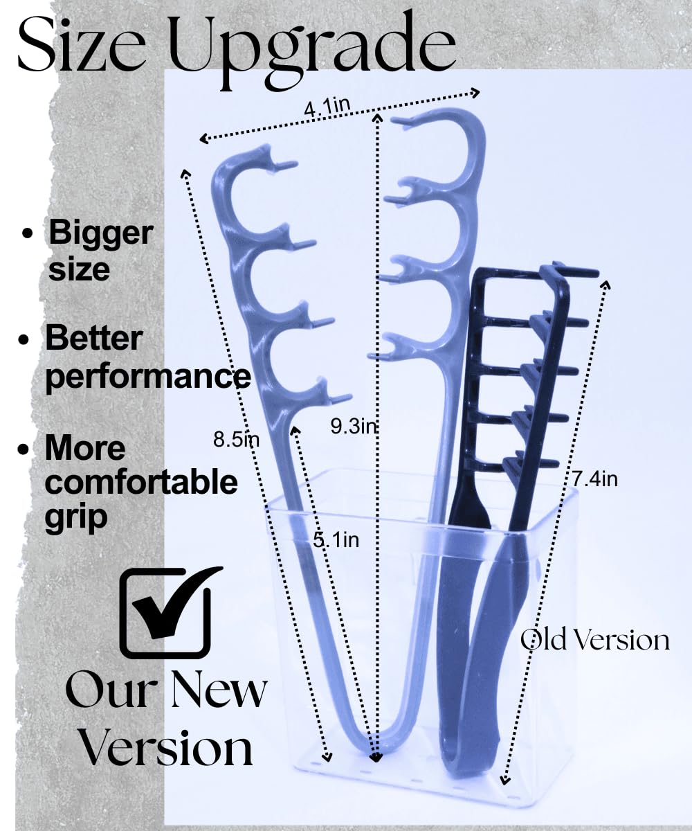 Upgraded Texture Comb Set - Volumizing Root Lift Tool for Curly Hair | Wide Tooth Detangling Combs, Portable Styling Tools