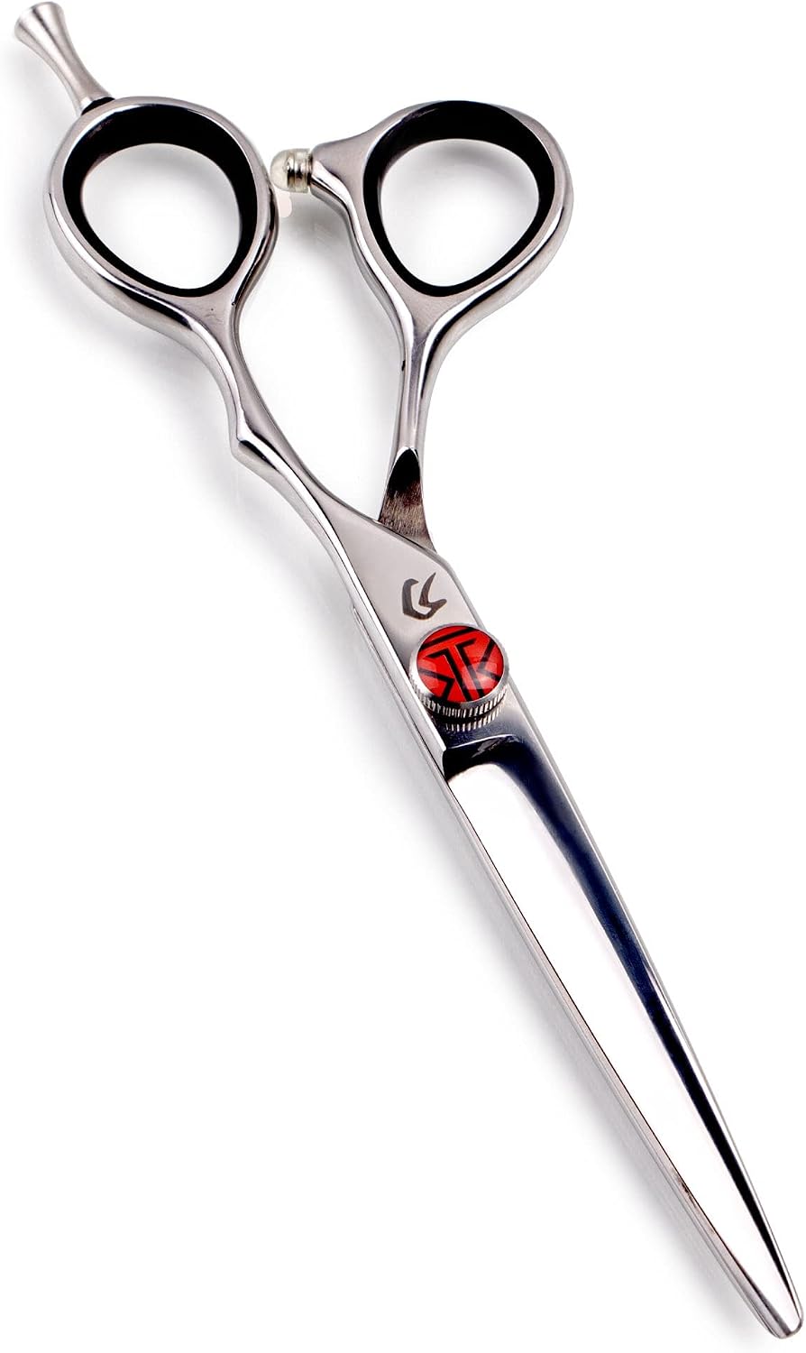 Tokko Katana Hair Cutting Scissors - 440C Japanese Stainless Steel Barber Shears | 6.5" with Adjustment Screw & Leather Case