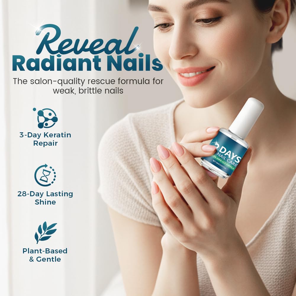 3 Days Nail Care Oil, 2026 New Keratin Nail Care for Dry Weak Fragile Nails, Multi functional Moisturizing Nail Oil for Home Use (2 PCS)