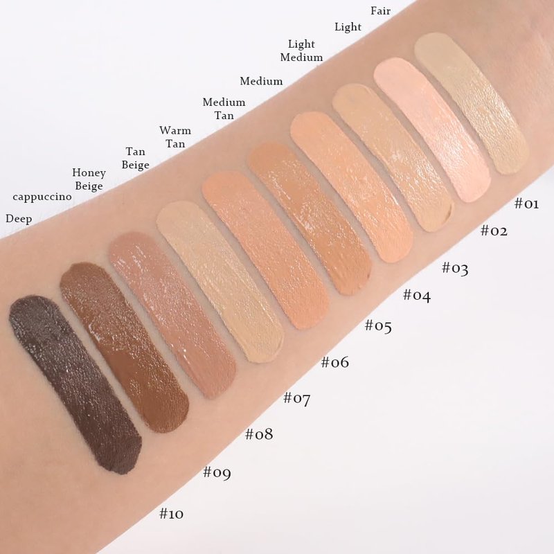 Liquid Concealer for Older Women - Full Coverage Under Eye Brightener | Lightweight, Waterproof, Vegan - 09 Cappuccino