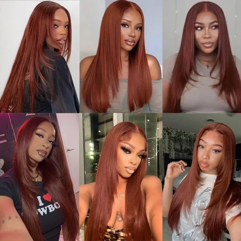 #33 Light Brown Bundles Human Hair Straight Bundles 22 24 26 Inch Straight Bundles Unprocessed Brazilian Virgin Hair Deals Quick Weave Hair Extensions 3 Bundle 50 Gram Per Bundle