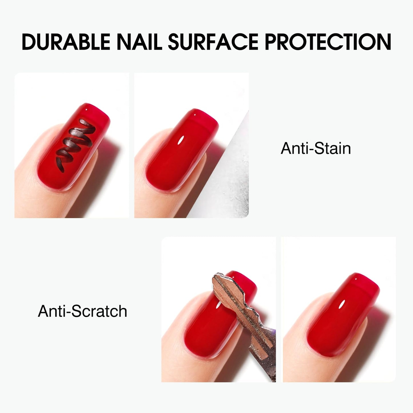 VENALISA 2 Pcs No Wipe Gel Top Coat Set- High Gloss Shiny Long Lasting Top Coat Clear Gel Nail Polish Kit, Nail Art Home and Professional Manicure