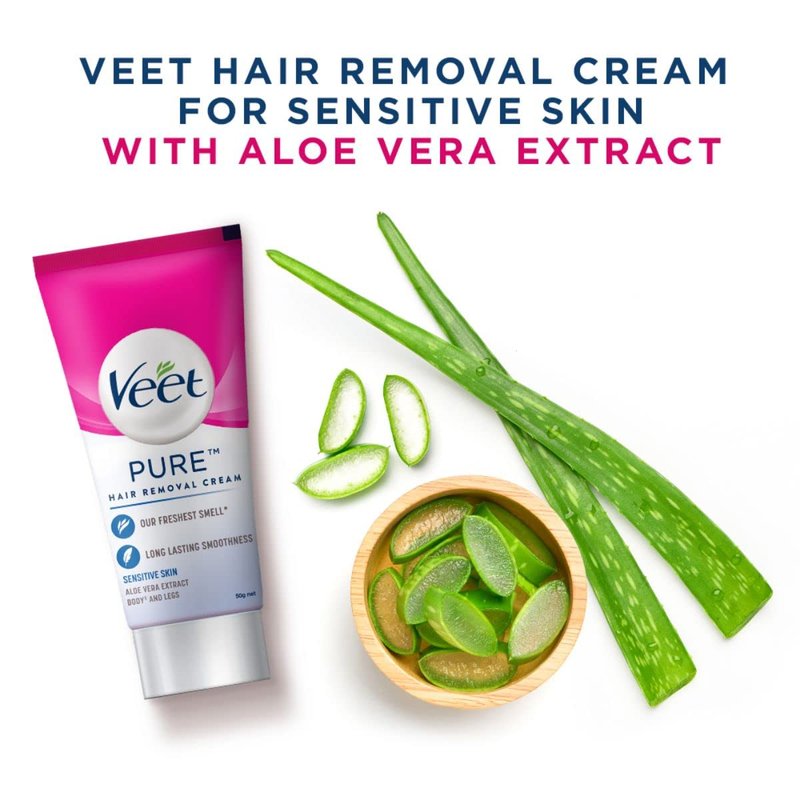 Veet Silk & Fresh Hair Removal Cream, Sensitive Skin - 50 g