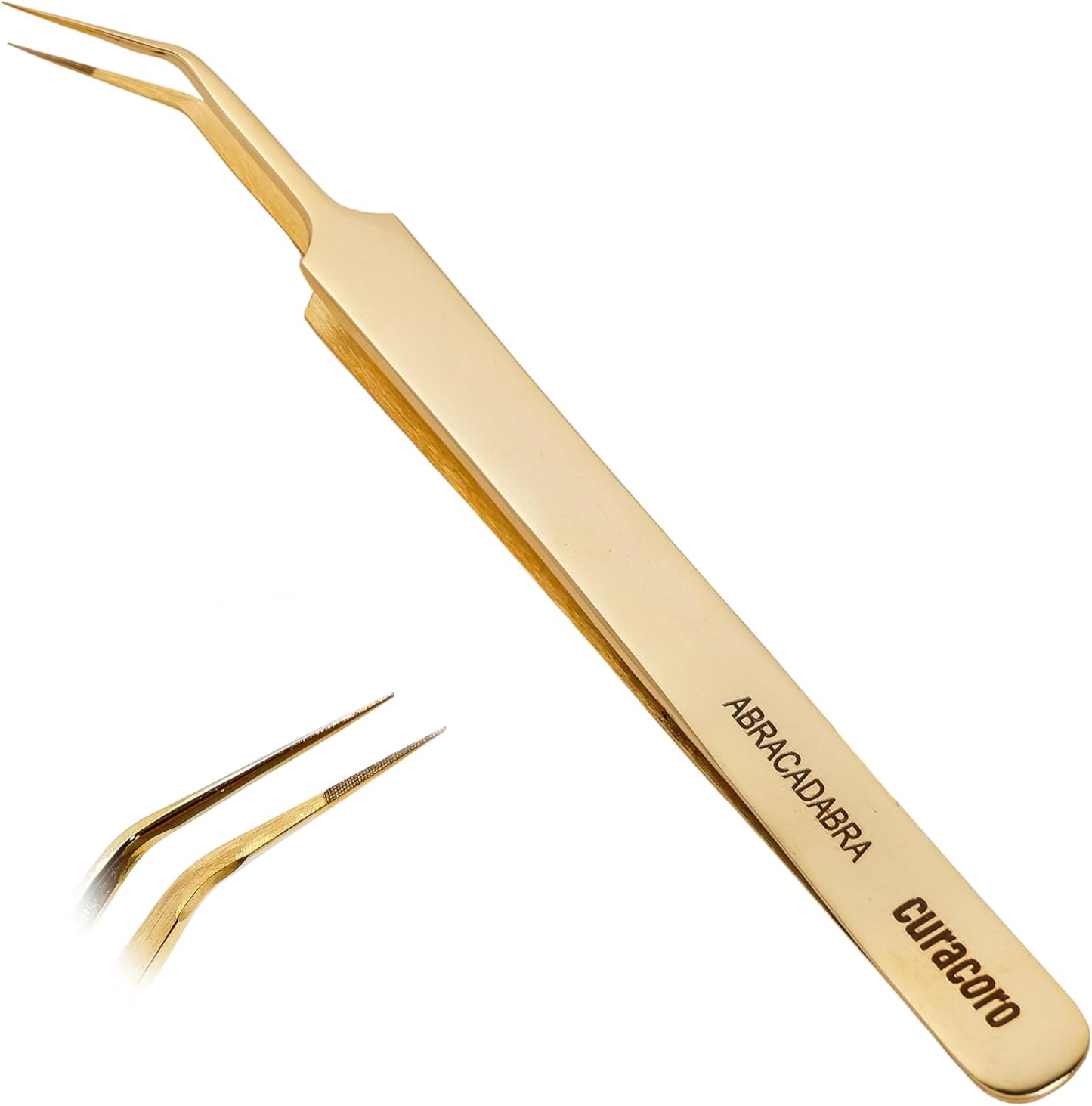 Curacoro Lash Tweezer - Precision Fiber Tip Grip for Eyelash Extensions | Multi-Shape Silver Tweezers for Volume & Isolation