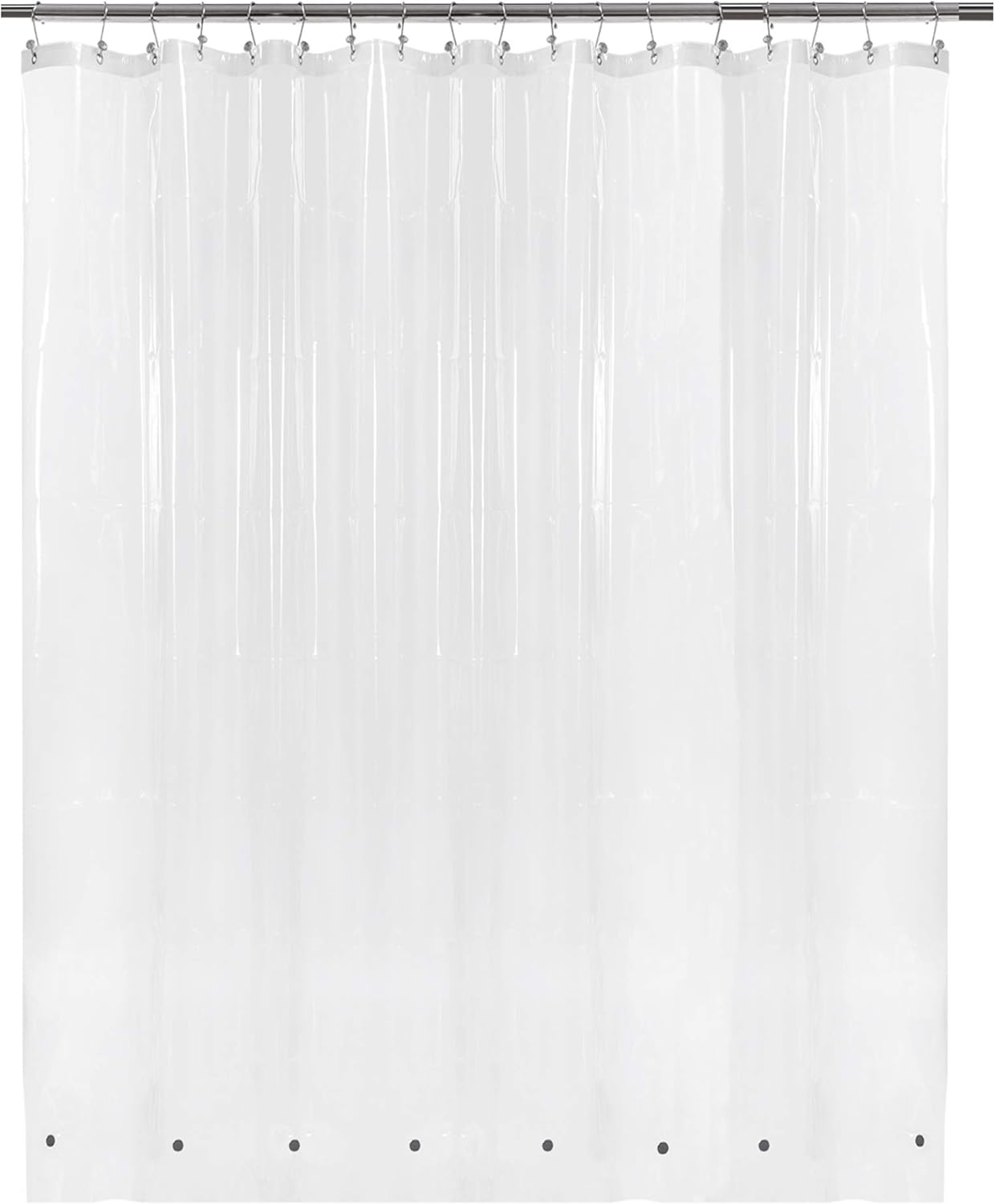 Clear Plastic Shower Liner - Premium Waterproof PEVA Curtain with Rustproof Grommets & 3 Magnets | Standard Size