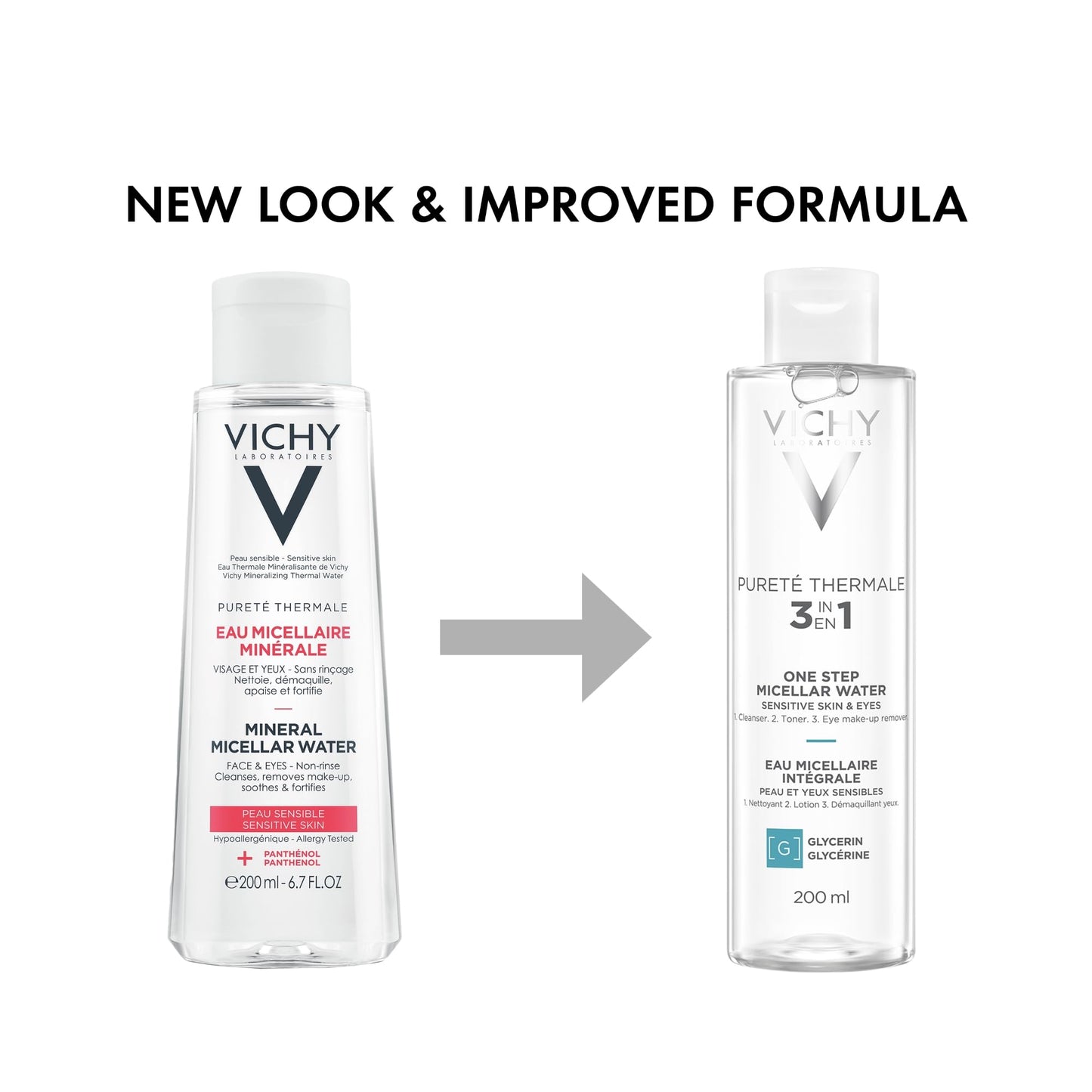 VICHY Pureté Thermale Micellar Water Eye Makeup Remover & Toner 6.76oz
