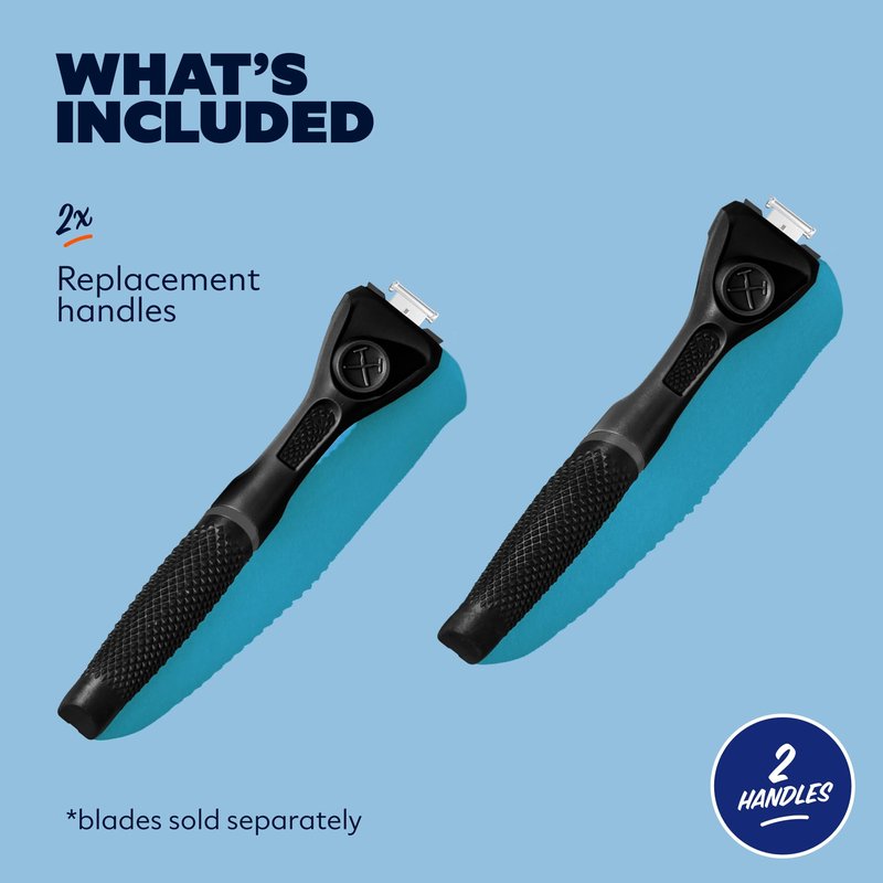 Dollar Shave Club | Razor Handle (2 Pack) Black | Replacement Razor Blade Handles | Not Compatible with Other Razor Brands