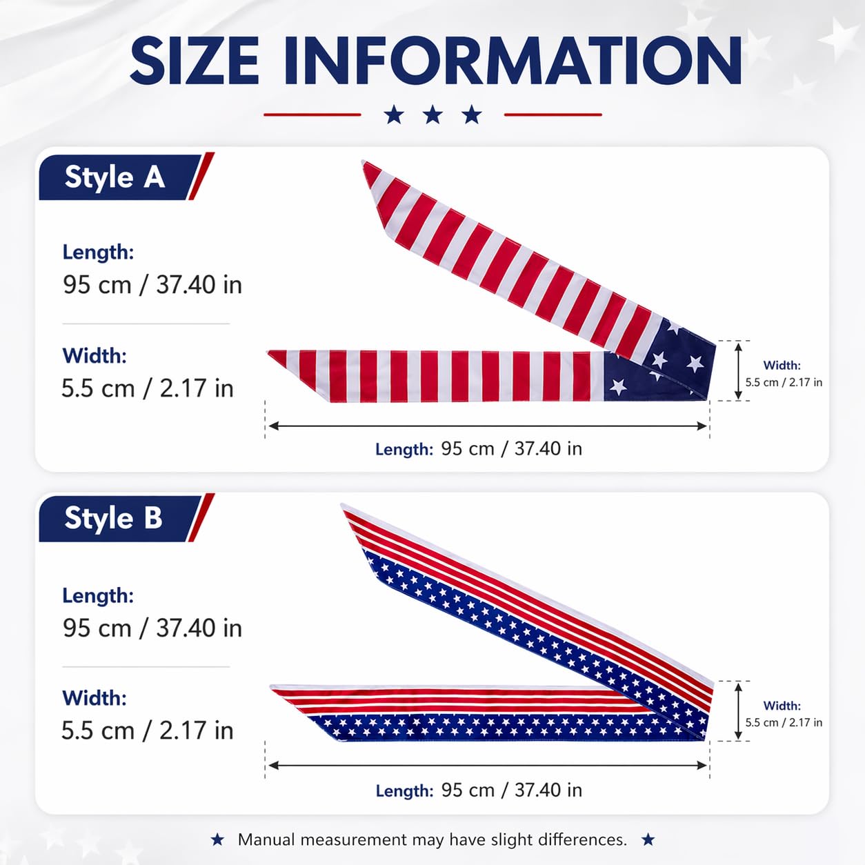 LEJOJOIN 2PCS American Flag Bandana Headbands USA Patriotic Headband for Men Women Perfect Match 4th of July Shirts Outfits (Red White Blue)