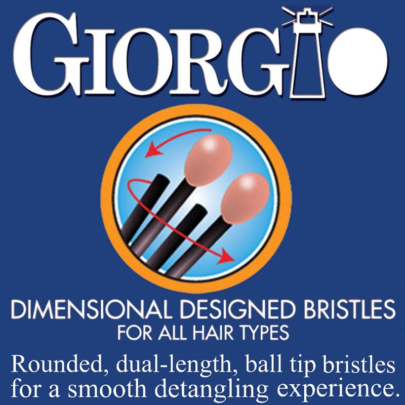 Giorgio GIO1 Gentle Hair Brush Dresser Size. Wet & Dry Pro Hair Brush Detangler. Soft for Sensitive Scalp. Good For Men Women & Kids All hair lengths. Durable and Anti-Static. (Set, Red)