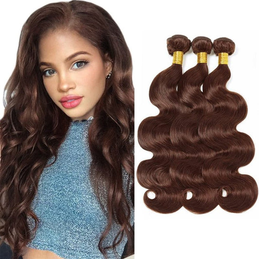 #4 Chocolate Bundles Human Hair Body Wave Bundles 26 26 26 Inch Brown Unprocessed Brazilian Virgin Hair 3 Bundle 50 Gram Per Bundle Deals Quick Weave Hair Extensions