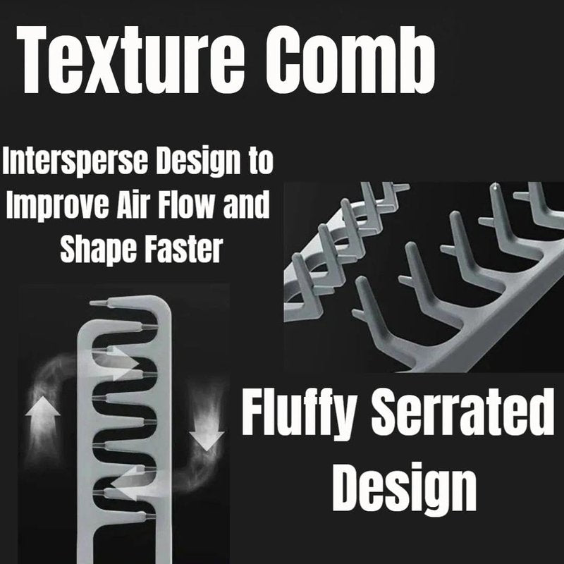 Texturizing Comb for All Hair Types - Volumizing & Detangling Tool | Travel-Friendly for Thick, Curly & Straight Hair