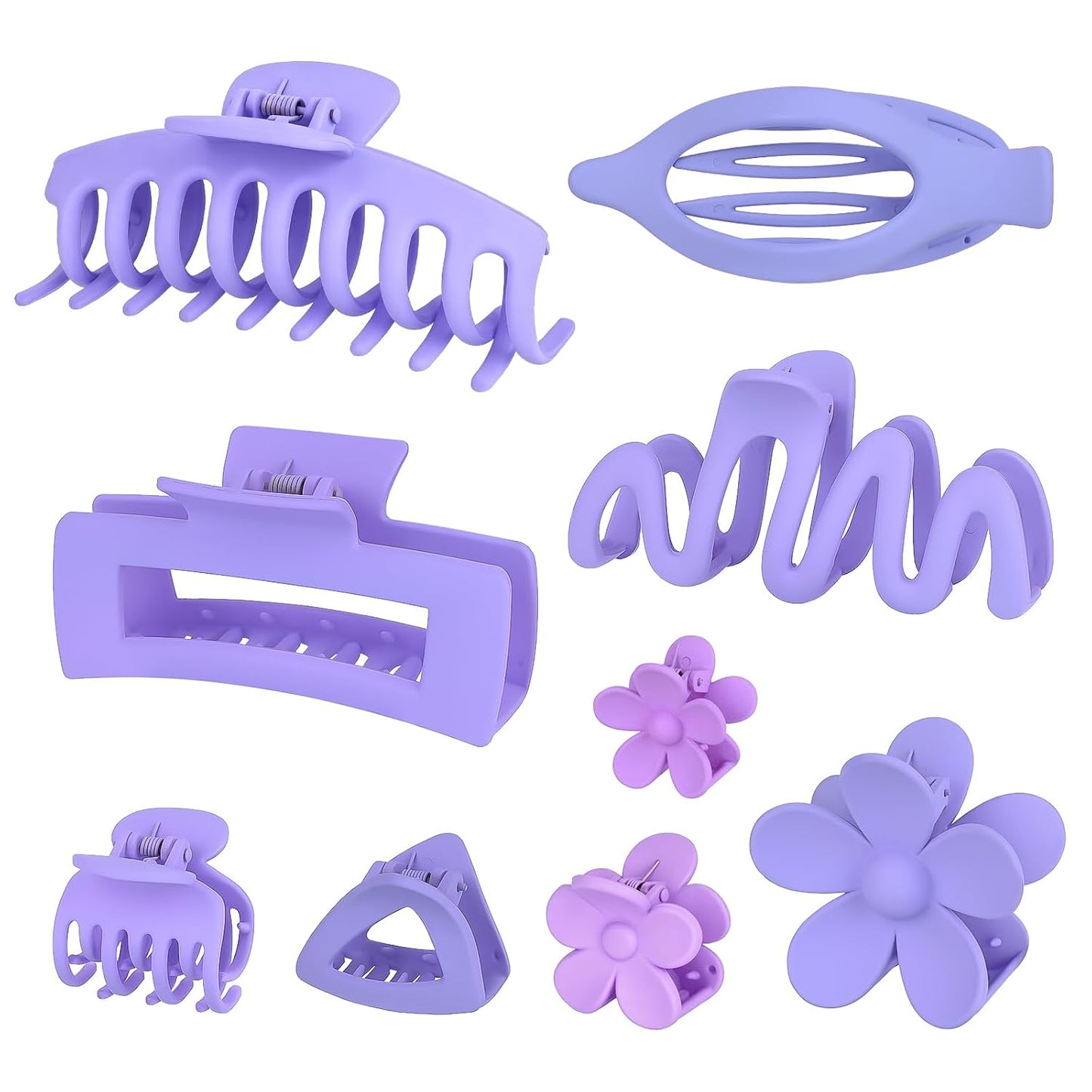 Hair Clips for Women - Non-Slip Strong Hold Jaw Claw Clips Set | 12-Pack for Thin, Thick & Curly Hair (Black)