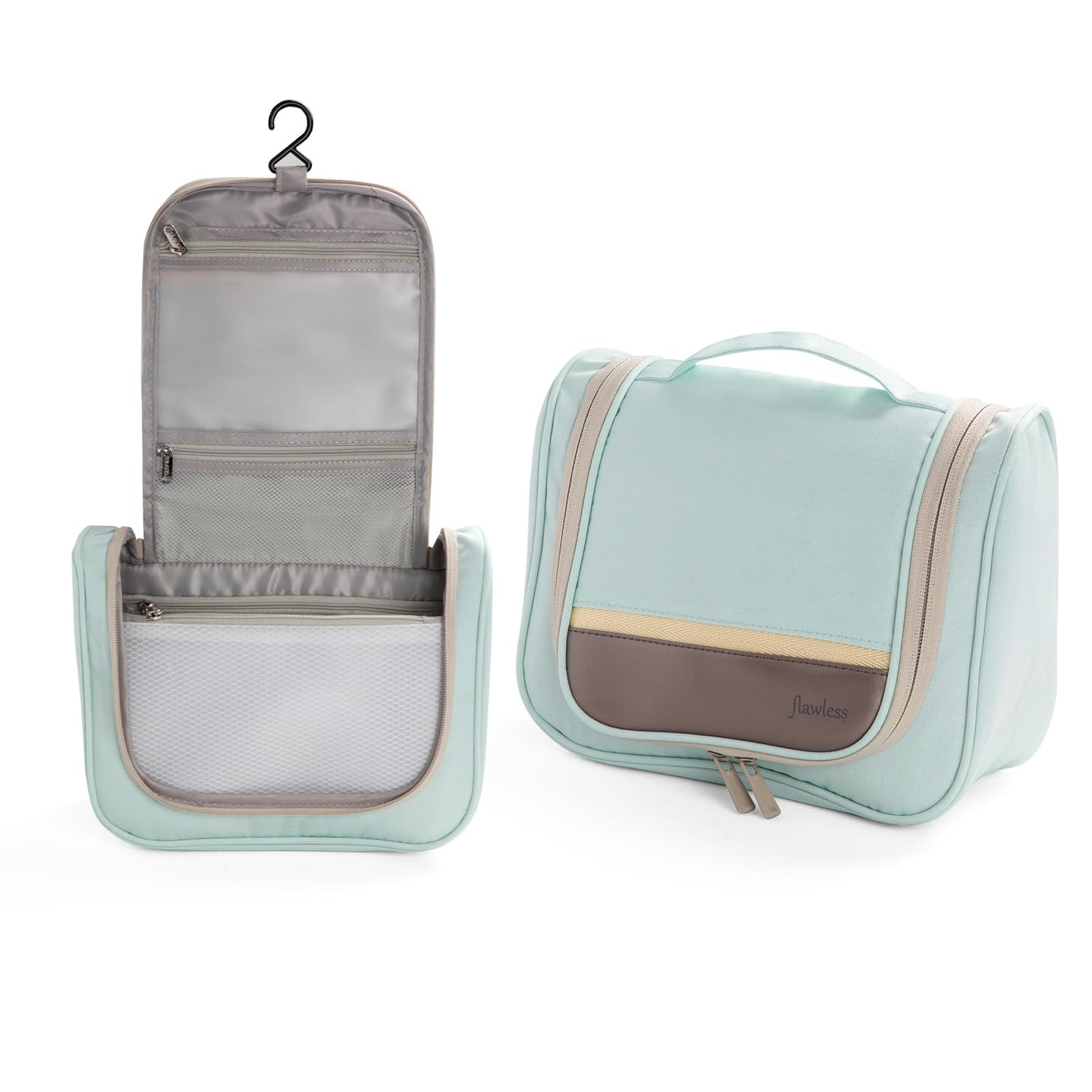 Posprica Hanging Toiletry Bag with Hook - Waterproof Travel Organizer with Multiple Compartments, Portable Cosmetic Makeup Bag for Women Men, Bathroom Gym Travel