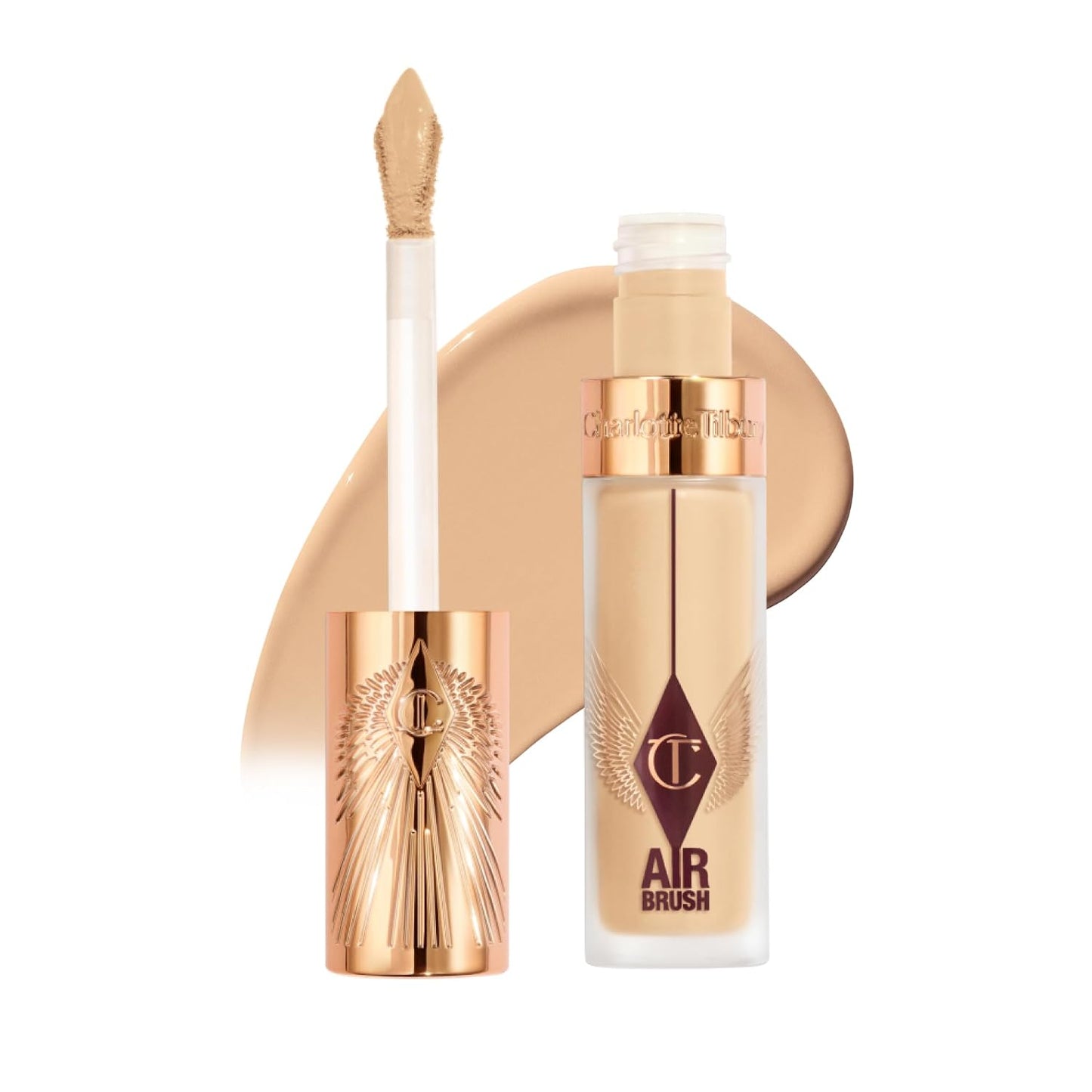 Charlotte Tilbury AIRbrush Flawless Blur Concealer - Longwear, Hydrating, Full Coverage for Dark Circles & Blemishes | Natural Matte Finish