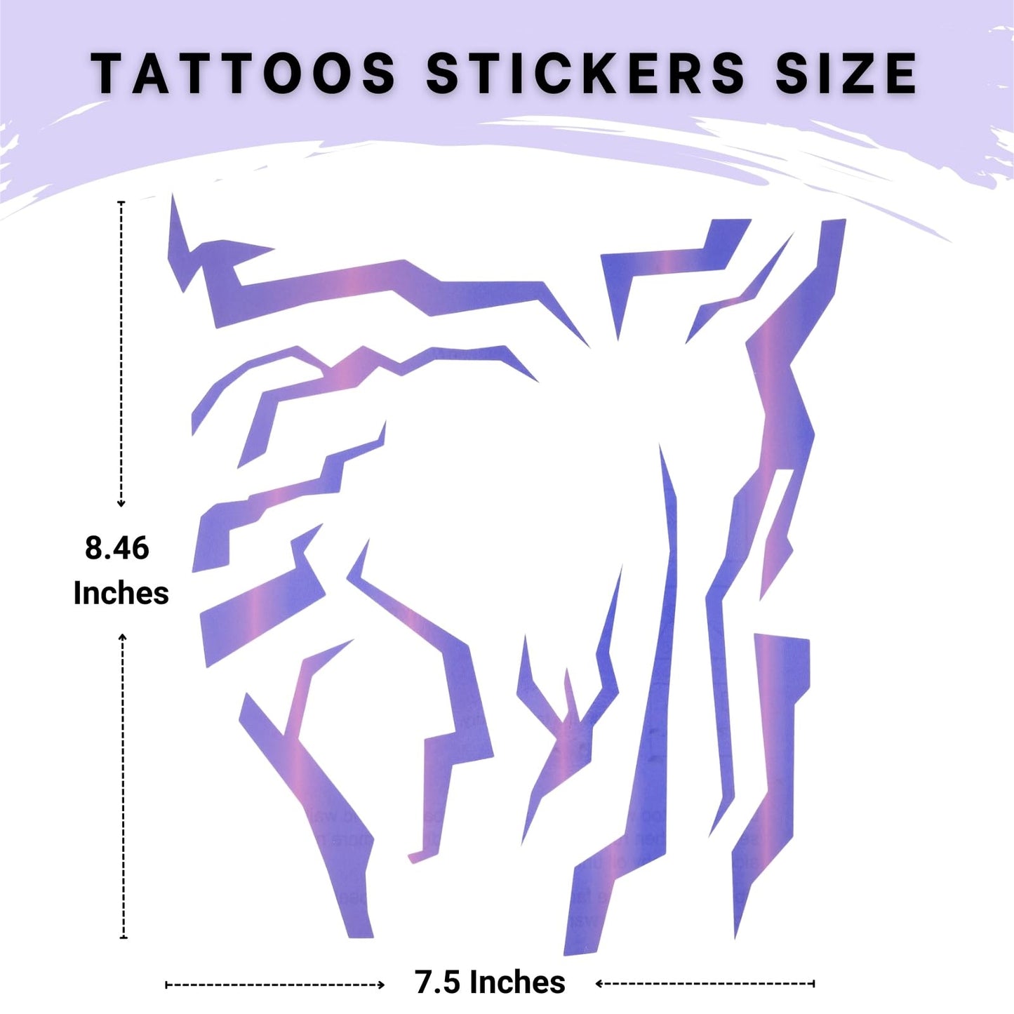 Purple Ombre Temporary Patterns Tattoo – Realistic Waterproof Body Art for Cosplay, Halloween, and Party Makeup (5 PCS)