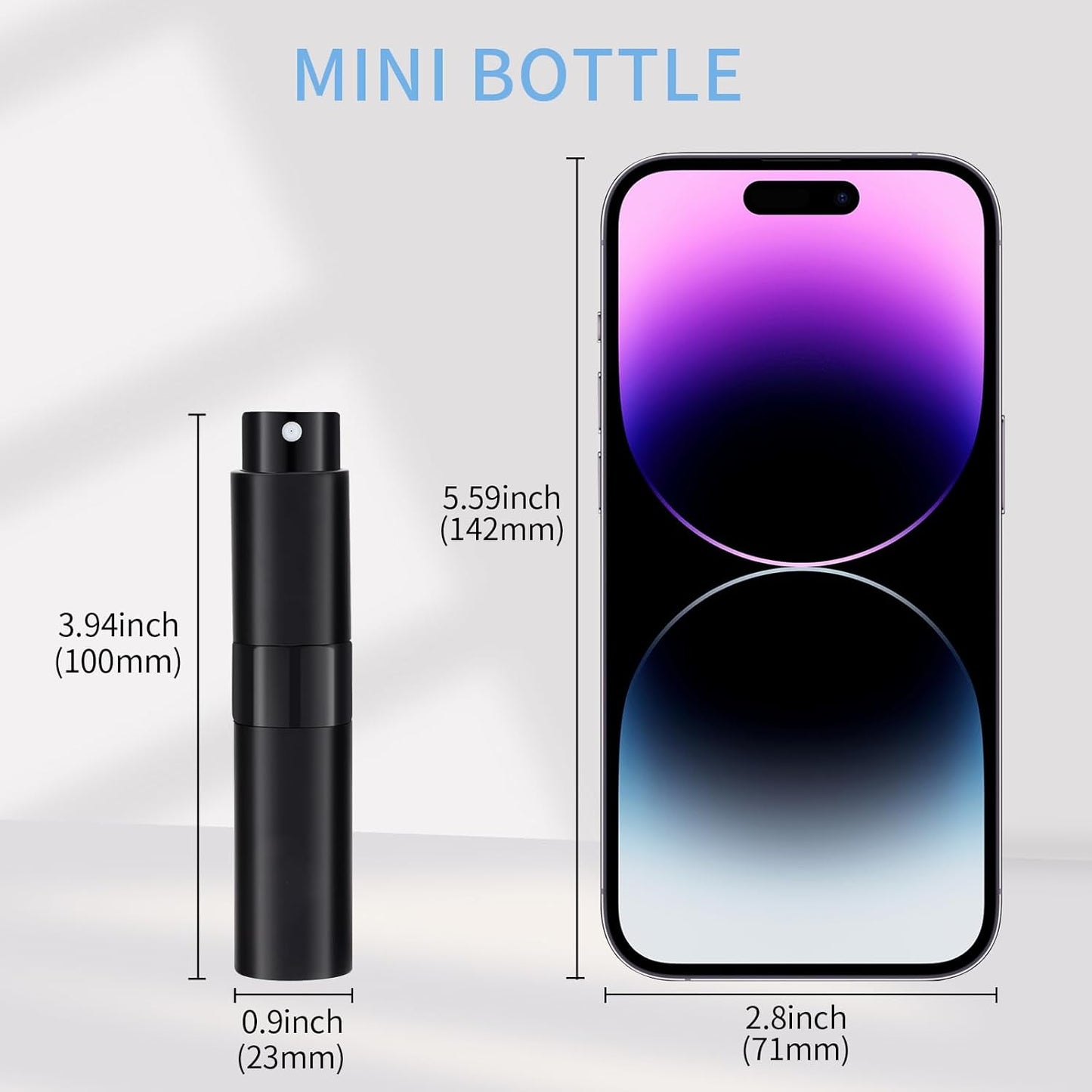 Travel Cologne Bottle Set - 3Pcs 8ml Refillable Perfume Atomizer | Mini Black Sprayer
