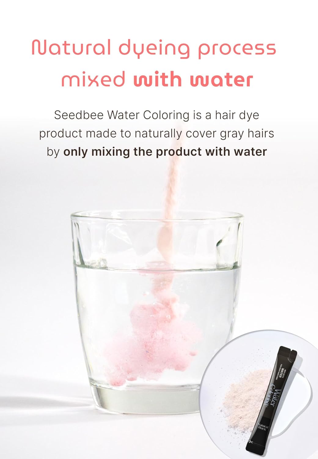 Korean Permanent Hair Dye Kit - Medium Brown Powder Color for Gray Coverage | Vegan Plant-Based Formula, Easy Application