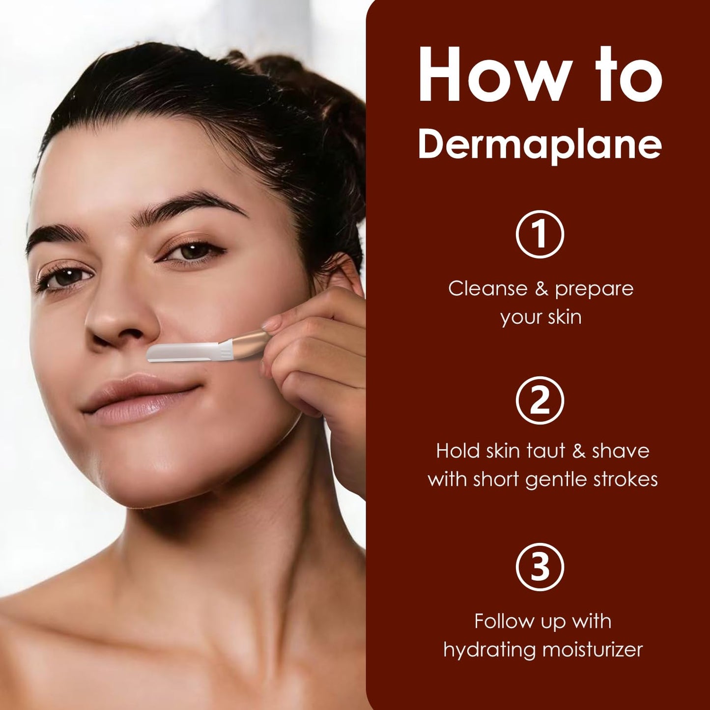 THURLADY Dermaplane Razor, Eyebrow & Face Razors for Women, Exfoliating Facial Razor with Microblades, Dermaplaner & Dermaplaning Tool for Women Face Peach Fuzz Removal, 1 Handle 10 Refills, Rose Gold