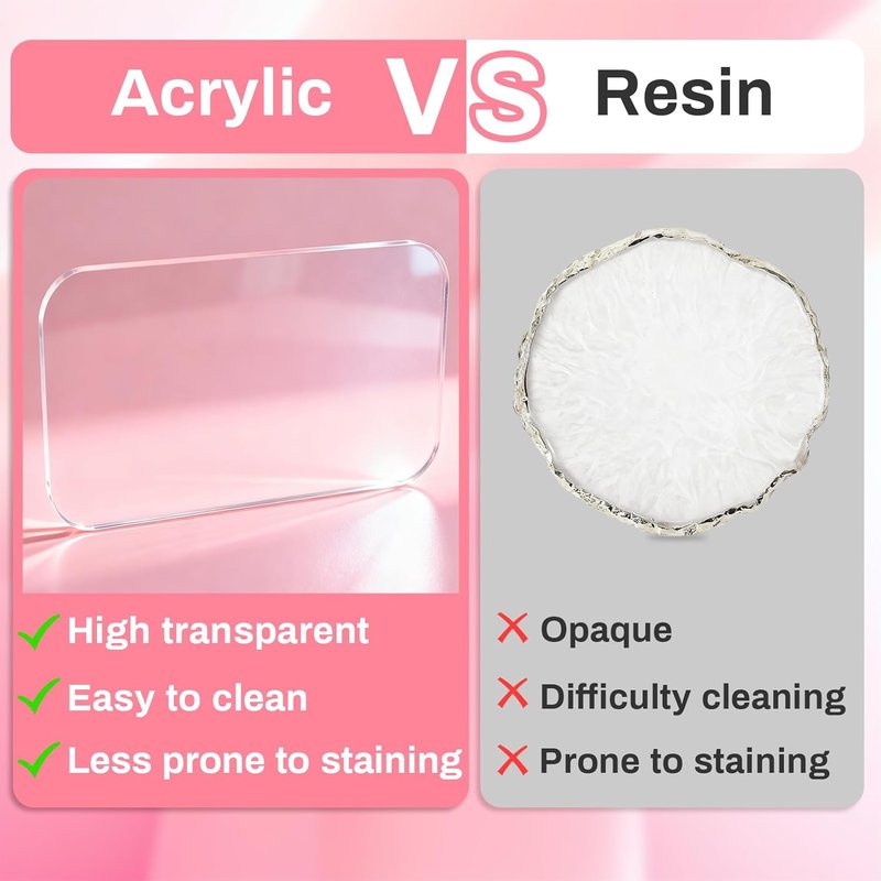 Acrylic Nail Art Palette - Transparent Mixing Tray for Gel Polish & Makeup | 3.15" x 4.72" Display Stand
