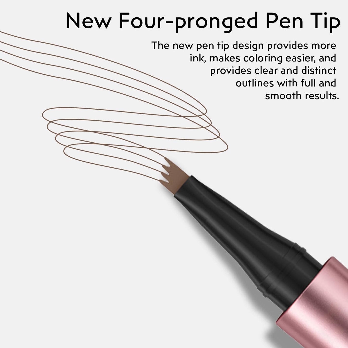 2Pcs Microblading Eyebrow Pen, Long-Lasting Waterproof Eyebrow Pencil with 4-Fork-Tip for 3D Realistic Brow, Easily Create Natural Hair-Like Brow Last All-Day, Eye Brow Pencils for Women -Light Brown