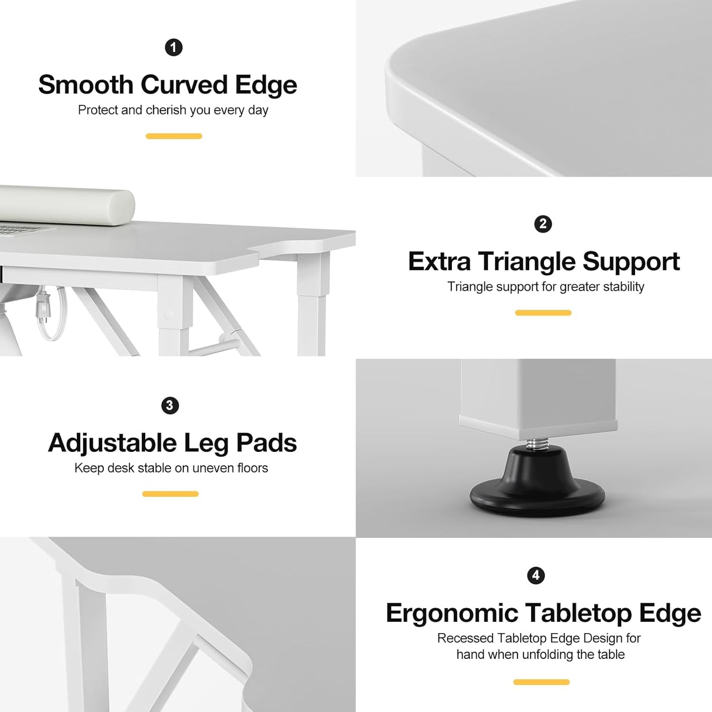 Foldable Nail Desk - Manicure Table Station with Dust Collector, 2 Shelves & Drawers | Portable Design with Lockable Wheels