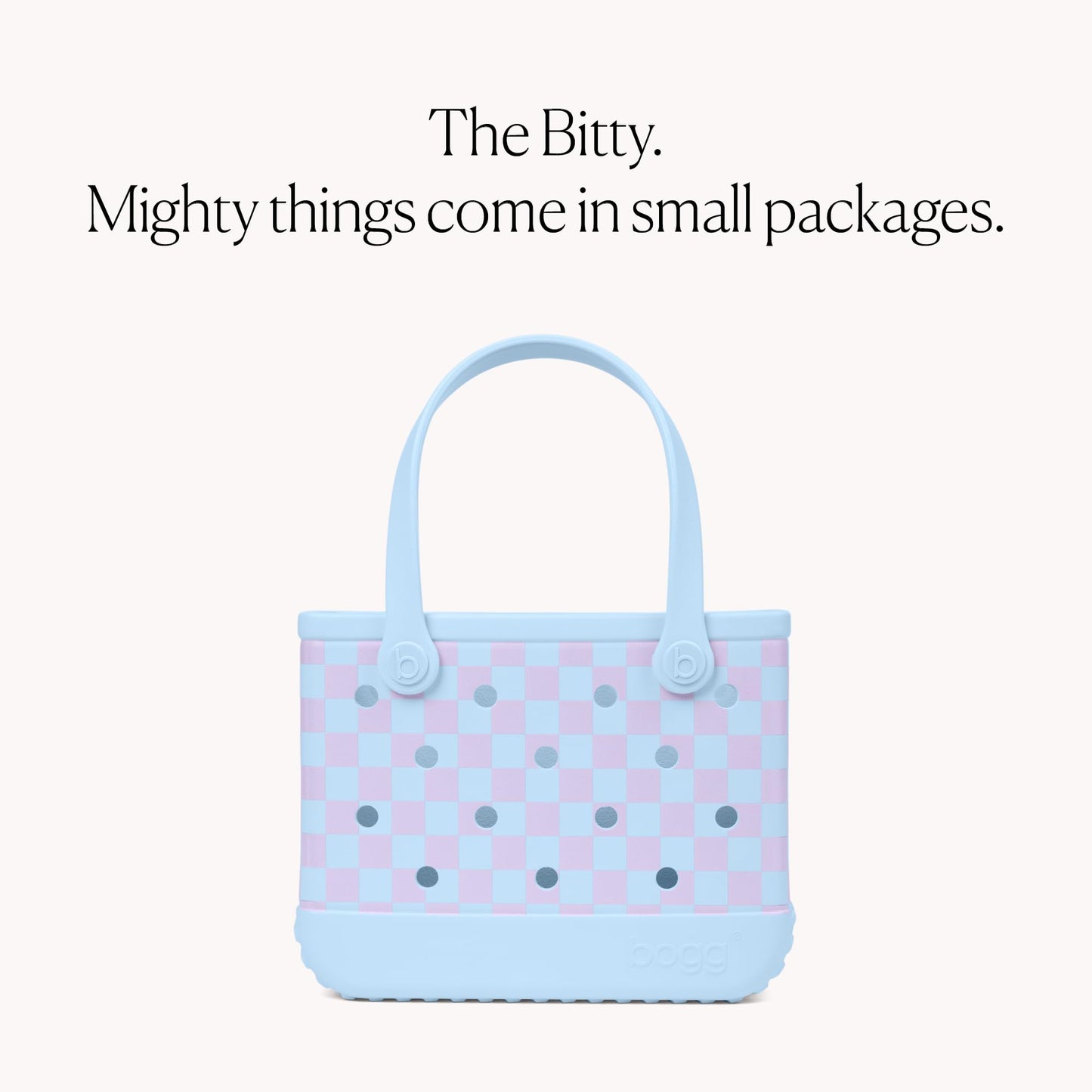 BOGG BAG Bitty Small Tote – 11” x 8.5” x 4.5” – Durable, Washable, Tip-proof – Beach, Pool, Boat, Work, Sports (Checker Out)