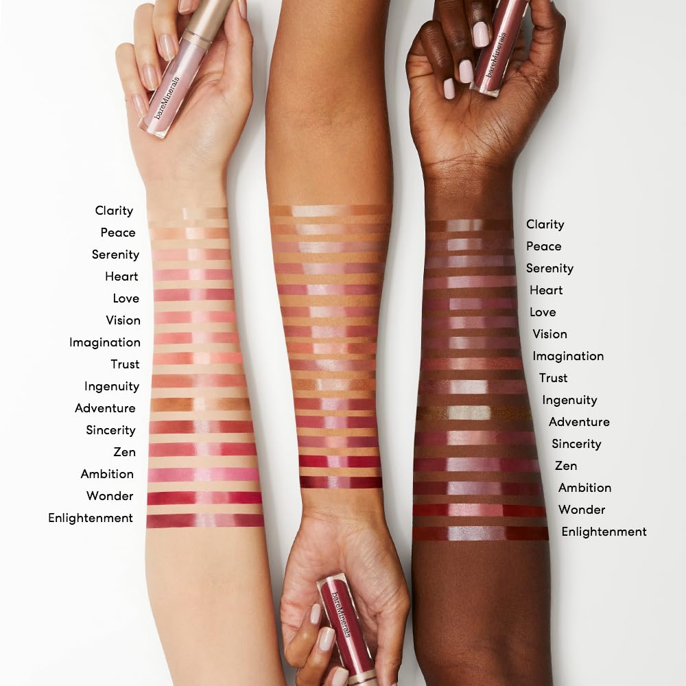 bareMinerals Mineralist Lip Gloss-Balm, Hydrating Lip Gloss + Balm Hybrid, Sheer Glossy Lip Balm, No Stickiness, Improves Lip Smoothness, Vegan - Ingenuity