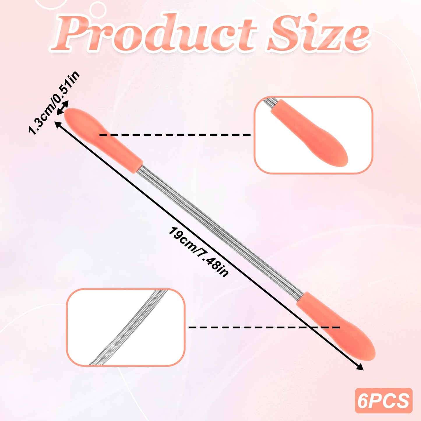 Molain 6 Pieces Facial Hair Remover Spring Eyebrow Face Epilator Coil Portable Hair Remover Spring Threading Tool Hair Remover Spring Epilator for Women Chin Cheek Mustache Upper Lip