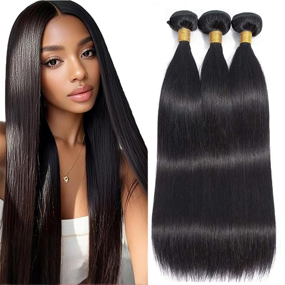 Straight Bundles Human Hair Bundle 24 26 28 Inch 150g Peruvian Virgin Hair Straight Bundles Human Hair Extensions