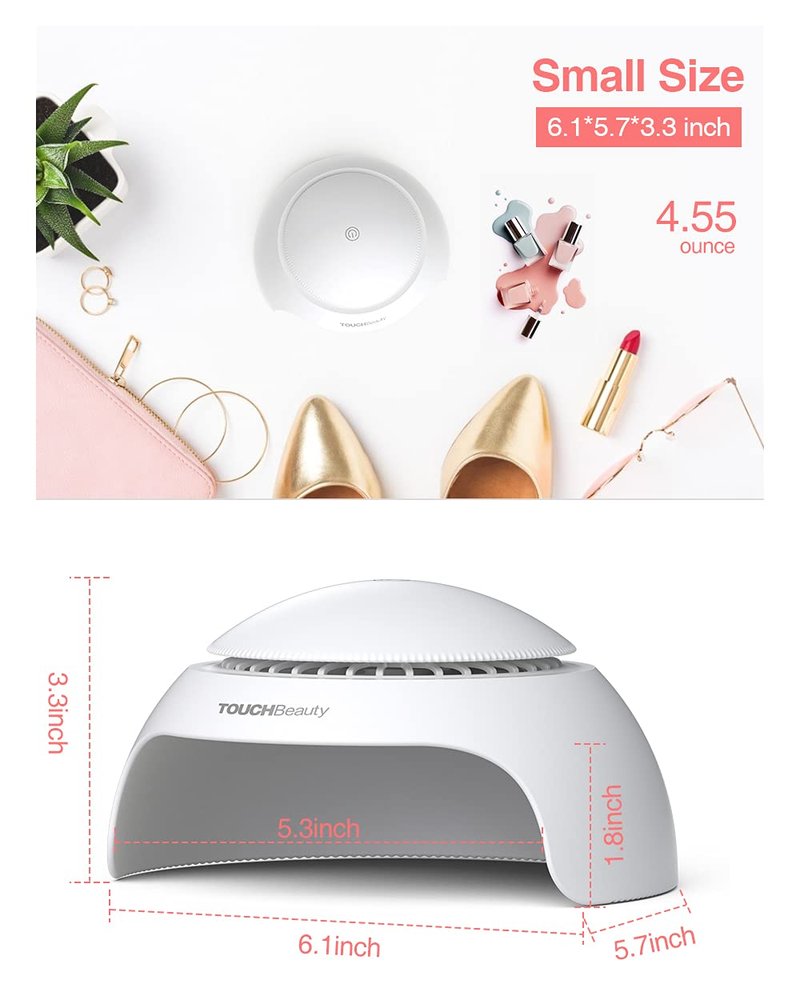 TOUCHBeauty Portable Nail Dryer with Air & 1 Led Nail Lamp Small Size Safe use for Kids Teen Drying Regular Nail Polishes Gift for GirlsTB-2130
